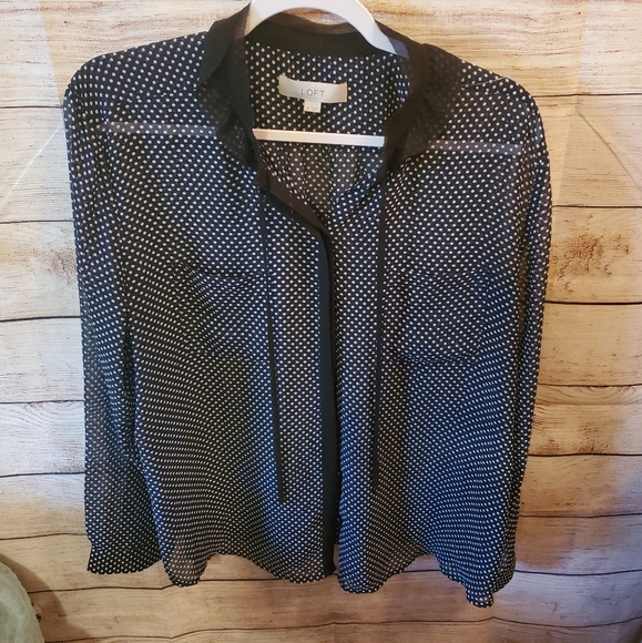 LOFT Tops - Loft XL Black and White Tunic